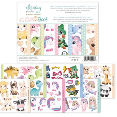 Mintay - Papier 6" X 8"  collection «Cute Book» 24 pages recto-verso                      